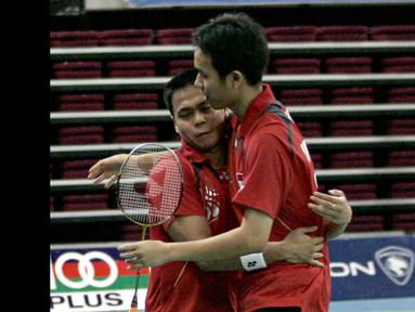 Rasa duka mendalam dirasakan Hendra Setiawan ketika mendapat kabar mantan partnernya tersebut tutup usia. Ucapan duka cita yang menyentuh disampaikan Hendra untuk Markis Kido. (Foto: AFP/Tengku Bahar)