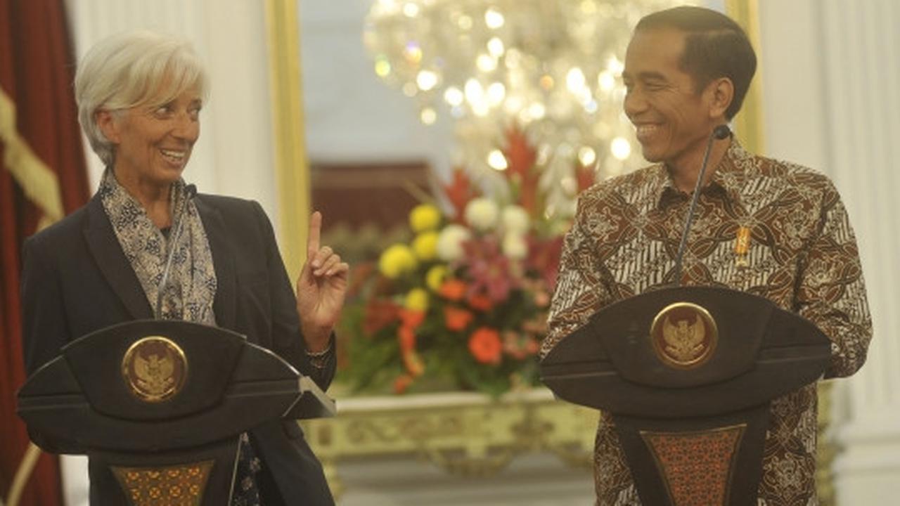 Keakraban Jokowi dan petinggi IMF saat bertemu di Istana