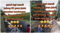 Viral Video Kalung 50 Gram Hilang saat Mandi di Kanal, Warga Pilih Tutup Bendungan  (sumber: TikTok/aalek12)