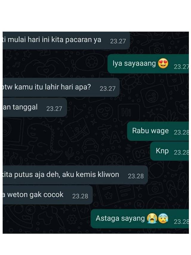 6 Chat Gagal Pacaran dengan Gebetan Ini Kocak, Ada Masalah dengan Weton