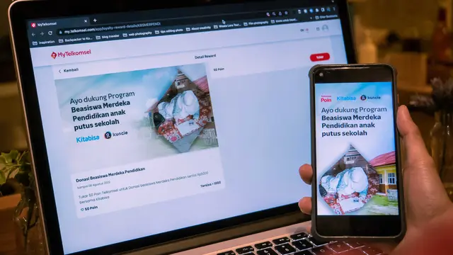 Telkomsel berkolaborasi bersama Kitabisa dan Kuncie menghadirkan Program Merdeka Pendidikan dalam membantu biaya pendidikan serta menunjang kegiatan belajar ratusan pelajar (Dok. Telkomsel)