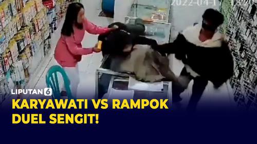 VIDEO: Duel Sengit Rampok vs Karyawati Toko HP,  Siapa Menang?