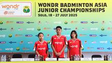 Tim Junior Bulutangkis Indonesia bersiap tampil pada Badminton Asia Junior Championship 2025 di Kota Solo, 18 hingga 27 Juli 2025. (Bola.com/Radifa Arsa)