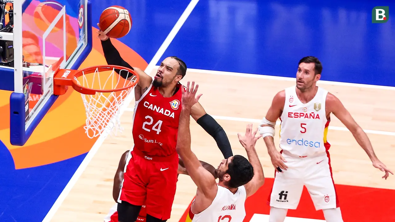 Foto: Kanada Curi Tiket Perempat Final Piala Dunia FIBA 2023 dari Juara Bertahan Spanyol, Dillon Brooks dan Kolega Riuhkan Indonesia Arena