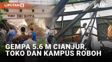 Gempa 5.6 magnitudo guncang Cianjur, Jawa Barat pada Senin (21/11/2022) pukul 13.21 WIB. Gempa kedalaman 10 km tersebut dirasakan sampai Jabodetabek. Sejumlah bangunan roboh akibat kuatnya guncangan yang berpusat di darat.