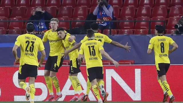 FOTO: Halaand Borong Dua Gol, Borussia Dortmund Tundukkan Sevilla