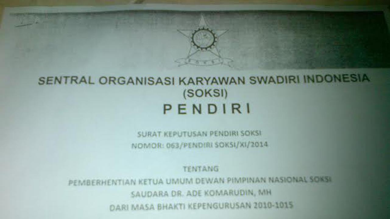 Pendiri Golkar Copot Ade Komarudin dari Ketua Umum Soksi