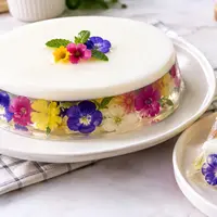 Ilustrasi Resep Puding Edible Flower (AI Generated)