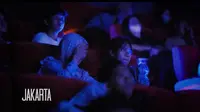 Reaksi penonton film horor Kajiman: Iblis Terkejam Penagih Janji di bioskop Jakarta. (Dok. Relate Films/Visionari Capital)
