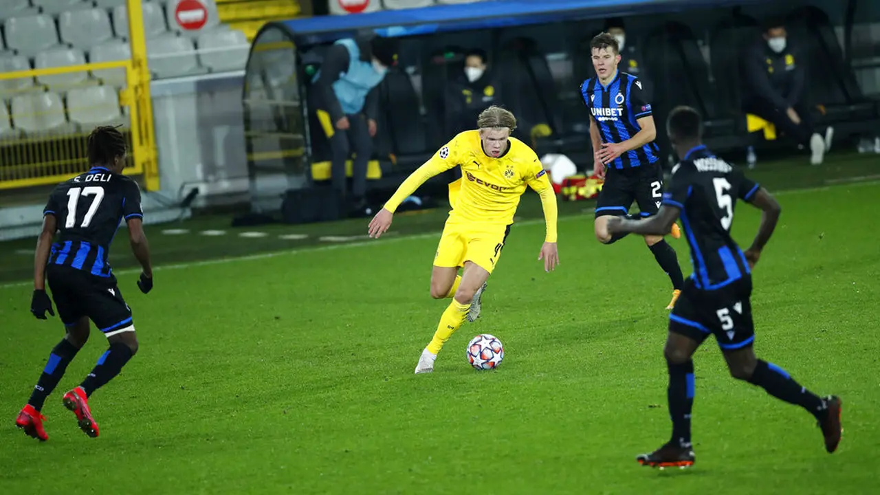 FOTO: Erling Haaland Dua Gol, Borussia Dortmund Libas Brugge 3-0