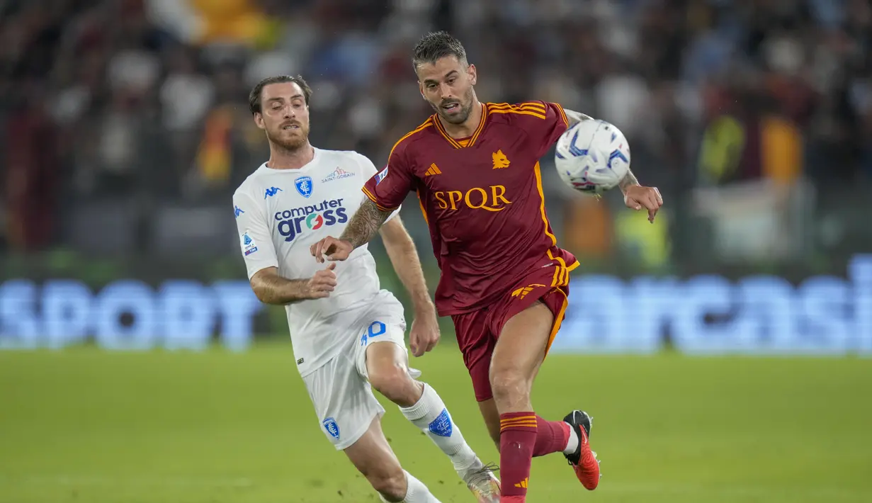 Dua dari tujuh gol Roma ke gawang Empoli diborong Paulo Dybala. (AP Photo/Alessandra Tarantino)