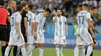 Para pemain timnas Argentina setelah dilumat Kroasia. (AP Photo/Ricardo Mazalan)