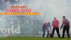 Laga matchday kedua Grup D antara Rep.Ceska vs Kroasia yang berakhir dengan skor 2-2 diwarnai insiden rusuh di Stade Geoffroy Guichard, Saint-Etienne, Jumat (17/6/2016).