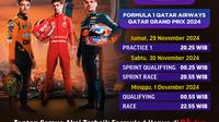 Jadwal balap mobil Formula 1 Qatar Airways Qatar Grand Prix 2024 di Vidio. (sum. doc. vidio.com)