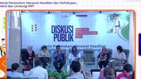 Diskusi publik dan instalasi seni bertajuk Hari PRT Internasional 2025 di Komnas Perempuan, Jakarta.&nbsp; (Liputan6.com/Henry)