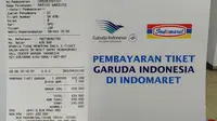 Tampilan bukti pembayaran tiket Garuda Indonesia lewat Indomaret (liputan6.com/Agustinus Mario Damar)