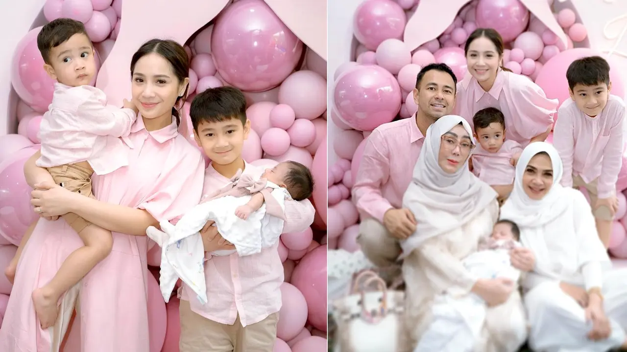 6 Gaya Serba Pink Keluarga Raffi Ahmad dan Nagita Slavina Gelar Aqiqah Baby Lily