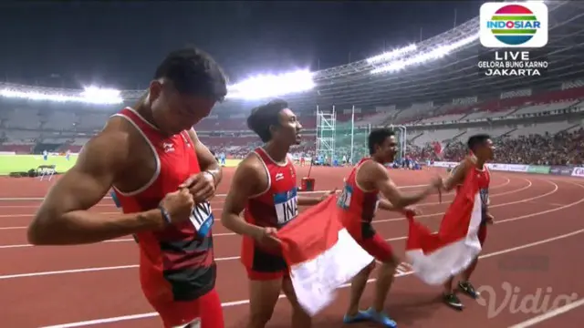 Lari estafet putra sumbang medali perak bagi Indonesia. Lalu Muhammad Zohri dkk hanya kalah cepat dari Jepang.