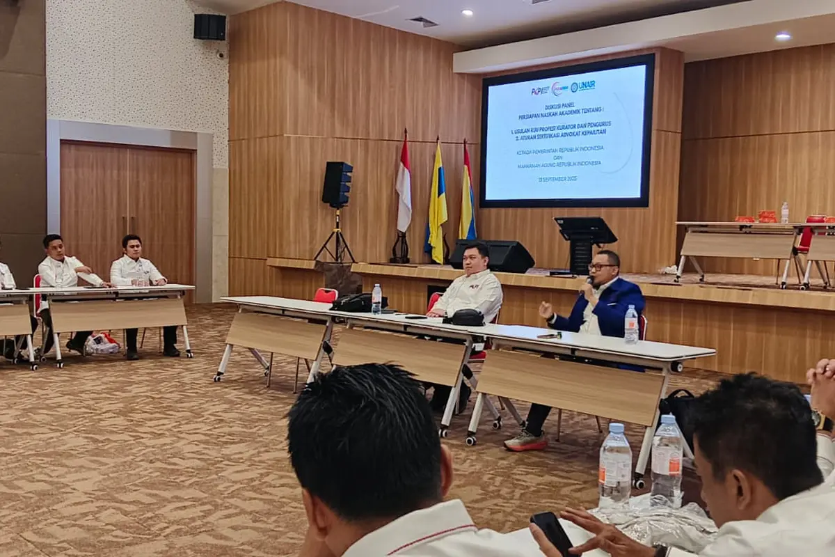 Perserikatan Kurator dan Pengurus Indonesia (PKPI) menggelar ujian tertulis sertifikasi profesi kurator dan pengurus angkatan 1 tahun 2025 di Aula Pringgodigdo Fakultas Hukum Universitas Airlangga Surabaya, Sabtu (13/9/2025) (Istimewa)