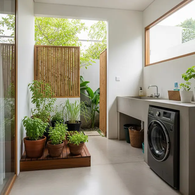 9 Desain Rumah Minimalis dengan Kebun Dapur di Area Cuci dan Jemur, Solusi Lahan Terbatas