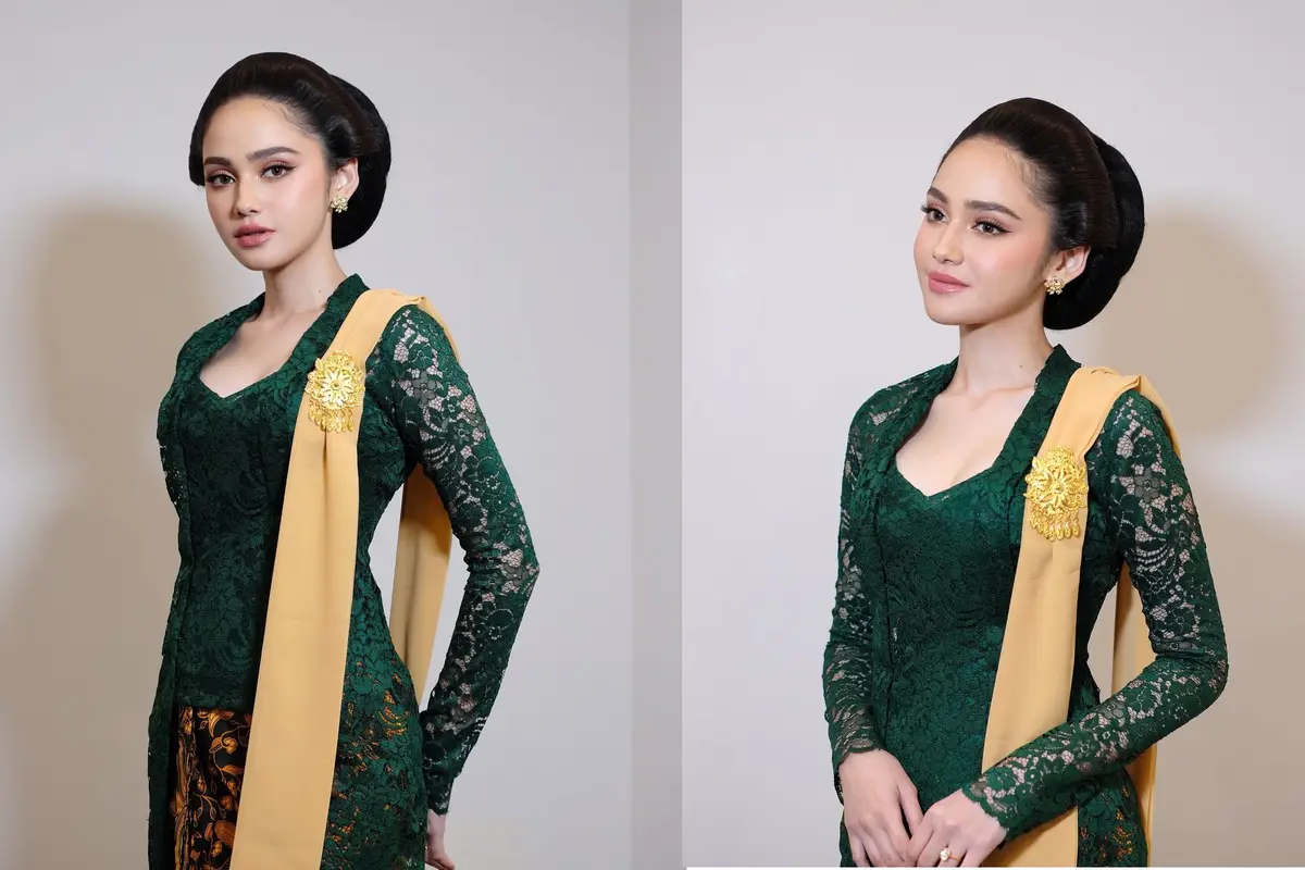 Potret Syifa Hadju Pakai Kebaya Hijau Renda dengan Sanggul
