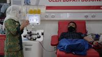 Mesin donor plasma konvalesen di Bojonegoro siap menampung penyintas Covid-19 donor darah. (Ahmad Adirin/Liputan6.com)