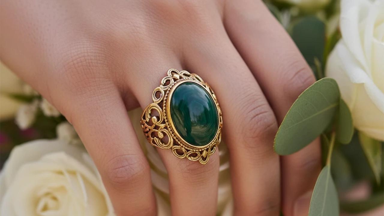 Cincin Emas Batu Akik Vintage