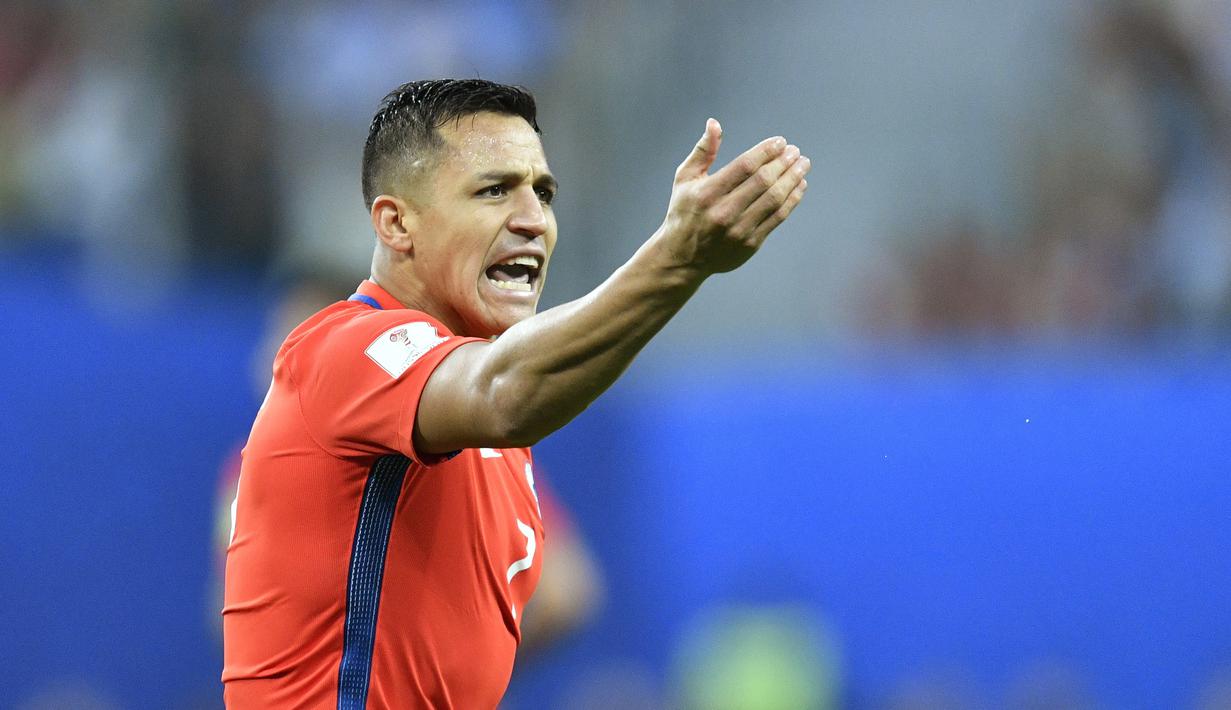 Alexis Sanchez menempati urutan keempat pemain termahal Arsenal dengan nilai transfer kurang lebih sebesar 42,5 juta Pounds. Sanchez didatangkan Arsenal pada 10 Juli 2014 dari Barcelona. (AP/Martin Meissner)