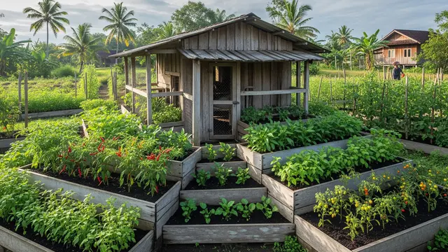 Ide Kebun Sayur dari Bekas Kandang Ayam Tidak Terpakai/Gemini AI