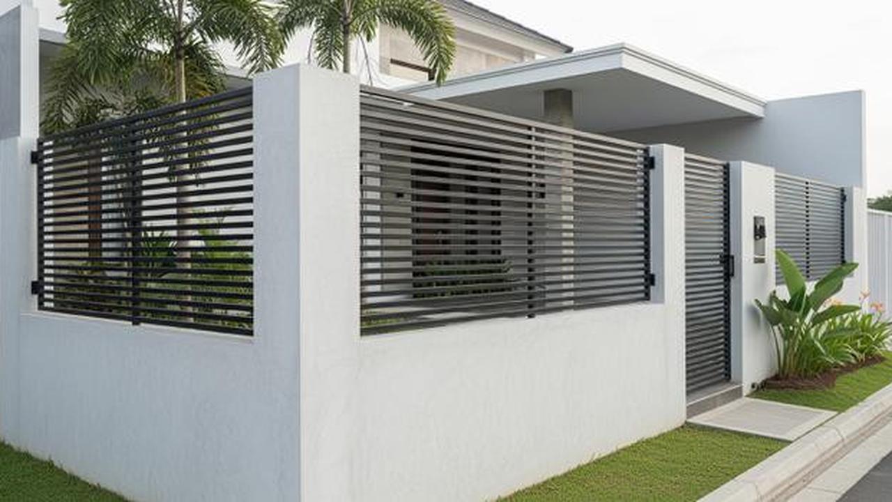 8 Model Pagar Besi dengan Dinding Beton Minimalis, Rumah Terlihat Rapi
