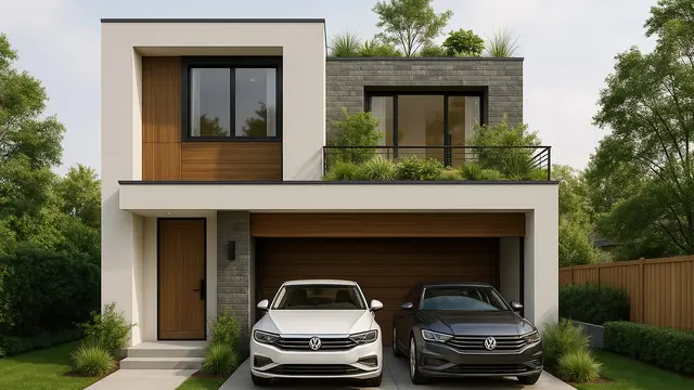 Inspirasi Desain Rumah 6x12 dengan Garasi 2 Mobil