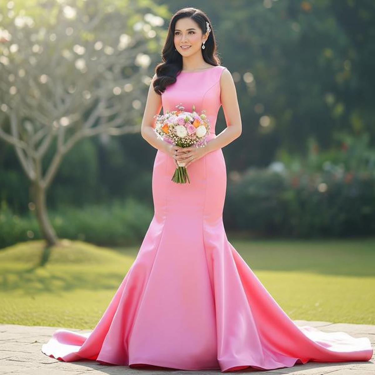 7 Inspirasi Model Baju Bridesmaid Warna Pink Fanta, Tampil Cerah dan Modern