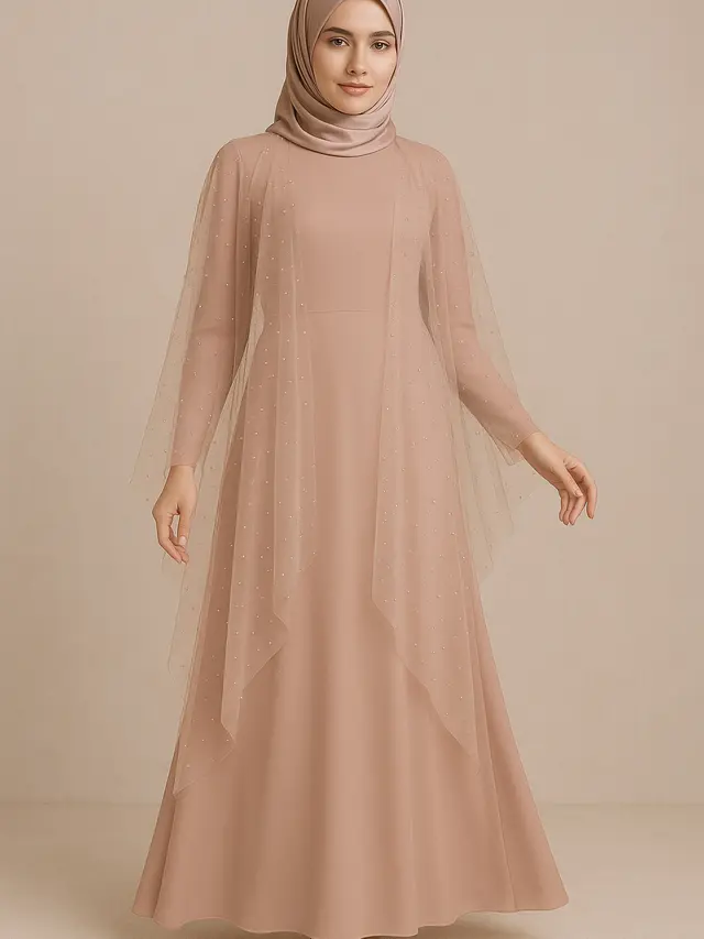 Model Gamis Dua Layer yang Tidak Bikin Gerah