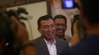 Ketua Tim Penjaringan Calon Ketua Umum KONI Pusat, EF Hamidy usai memimpin press conference di Century,Jakarta, Rabu (21/10/2015). (Bola.com/Nicklas Hanoatubun) 