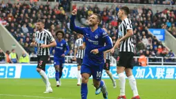 Eden Hazard total mencetak 7 gol dan 4 assist dari total 12 laga saat menghadapi Newcastke United di semua ajang kompetisi. Semua gol dicetaknya di ajang Liga Inggris. Gol terakhirnya ke gawang The Magpies terjadi pada pekan ke-3 musim 2018/2019, di mana saat itu ia mencetak 1 gol dalam kemenangan Chelsea 2-1 atas The Magpies. (AFP/Lindsey Parnaby)