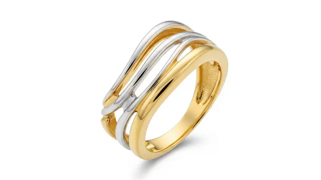 Model Cincin Emas Minimalis Dua Warna yang Tampak Mewah Meski Simpel