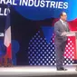 Presiden Prancis Francois Hollande saat berpidato di Hotel Harris Versa, di bilangan Harmoni, Jakarta Pusat (Andreas Gerry Tuwo/Liputan6.com)