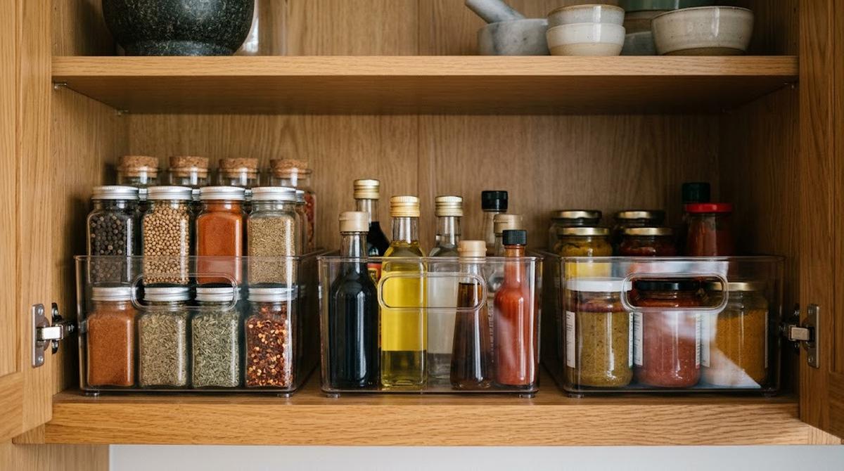 Menyimpan Bumbu Dapur Agar Tidak Mudah Tumpah di Lemari