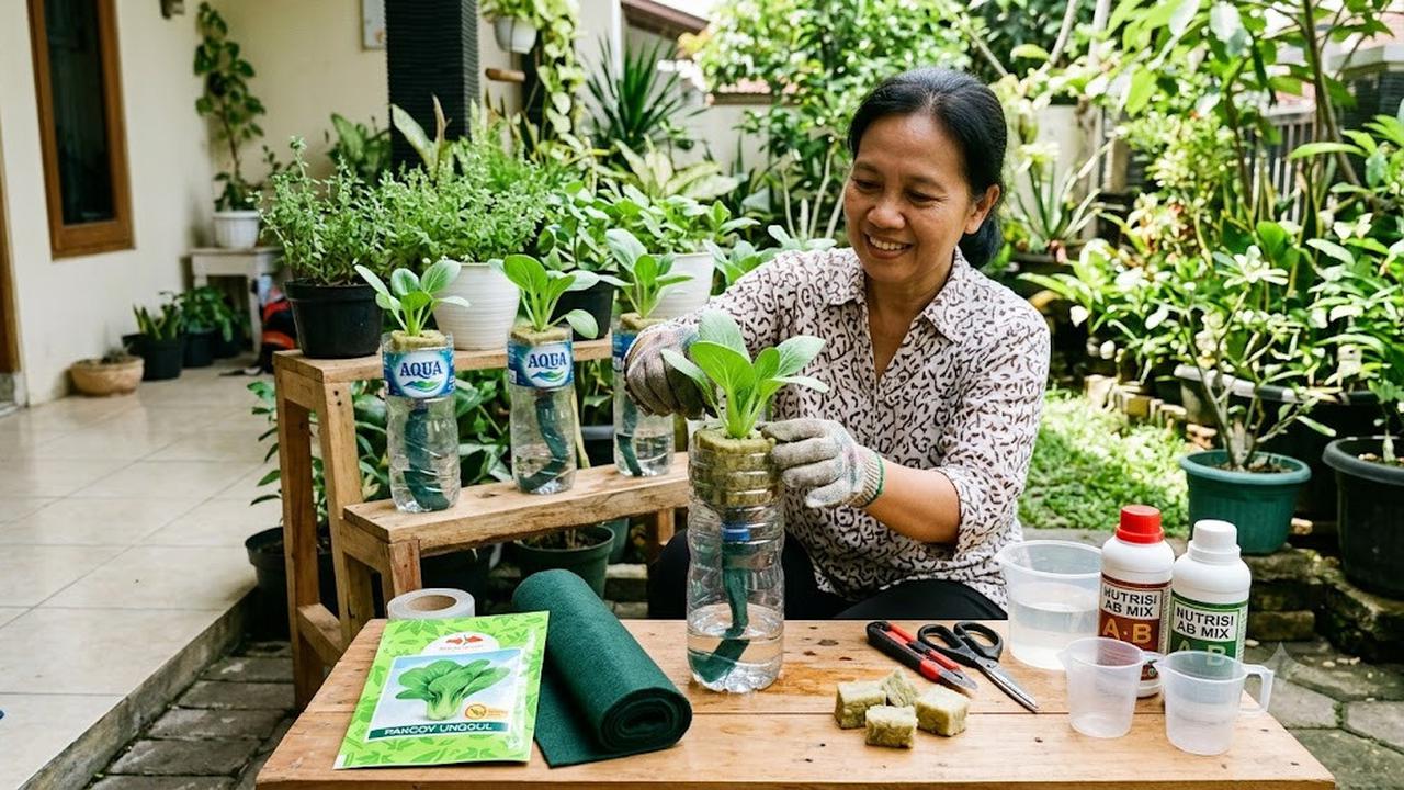 Cara Menanam Pakcoy Hidroponik di Botol Plastik Bekas