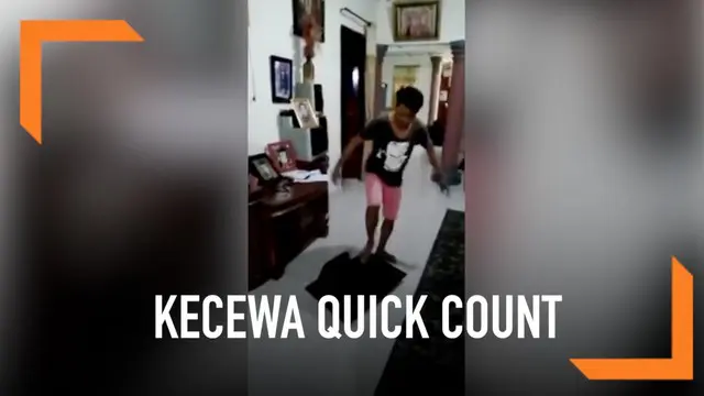 VIDEO: Pria Hancurkan TV karena Kecewa Hasil Quick Count