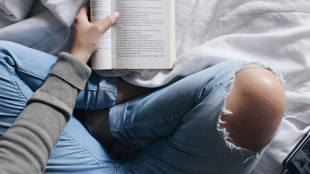 Ilustrasi membaca novel