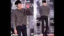 Aktor Kim Wo Bin berpose dalam balutan sewater dan celana skinny jeans hitam di red carpet premier film Lee Min Ho, Gangnam Blues di Seoul Megabox, Selasa (20/1/2015)malam. (dramafever.com)