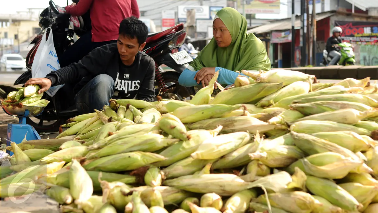 20151231-Jelang Malam Pergantian Tahun, Pedagang Jagung dan Arang Menjamur-Jakarta