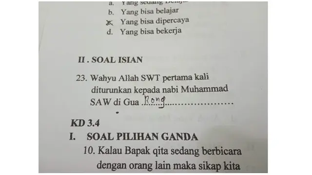 7 Jawaban Murid saat Kerjakan Tugas Sekolah Ini Bikin Ngakak