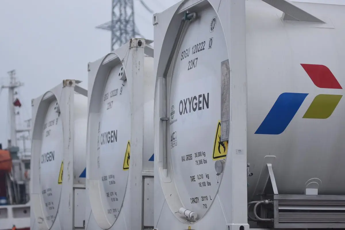 Oksigen sebanyak 1.335 ton tersebut disalurkan melalui 31 unit Truk ISO Tank dalam 67 ritase.