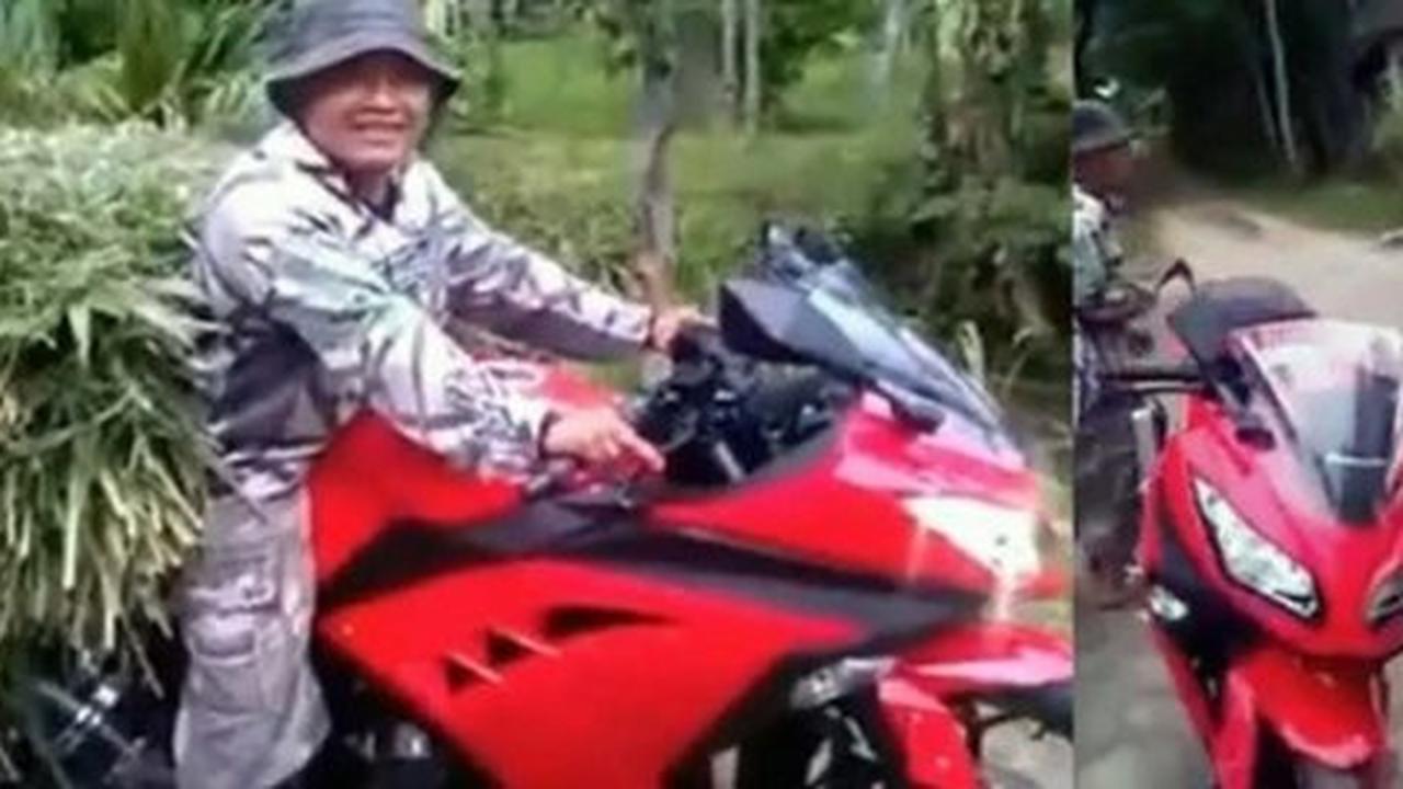 Kala Kawasaki Ninja 250 FI dijadikan motor angkut rumput