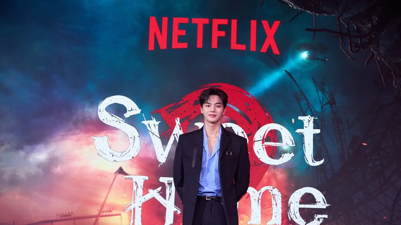 Song Kang dalam konferensi pers serial Sweet Home, Kamis (30/11/2023). (Foto: Netflix)
