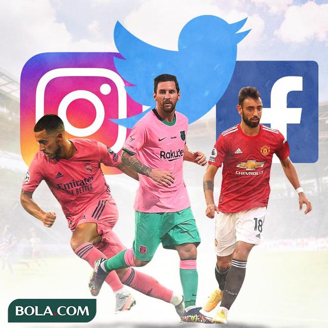 Ilustrasi - Eden Hazard, Lionel Messi, Bruno Fernandes