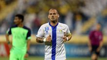 Wesley Sneijder saat bermain untuk Al-Gharafa. (KARIM JAAFAR / AFP)