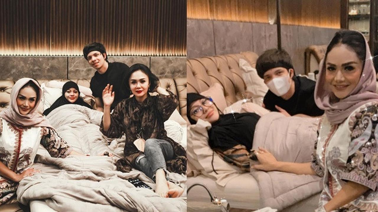 7 Potret Kebersamaan Krisdayanti dan Yuni Shara saat Jenguk Aurel di Momen Lebaran